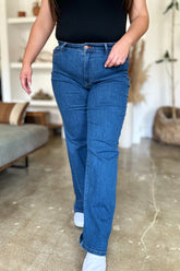 Judy Blue Women's Full Size High Rise Straight Leg Jeans - Classic Denim Fit